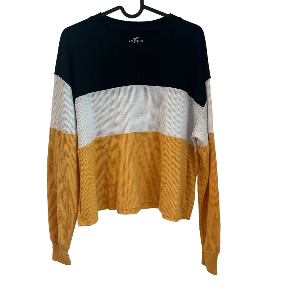 2/$15 Hollister S Boyfriend Tee Crewneck long sleeve color block thermal top